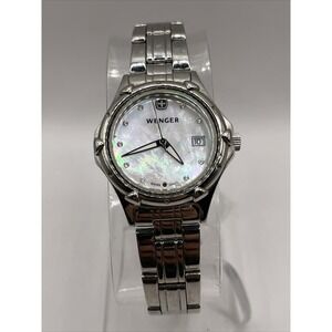 Wenger Swiss Military Women's Quartz Watch Silver Tone Band Mother of Pearl Dial